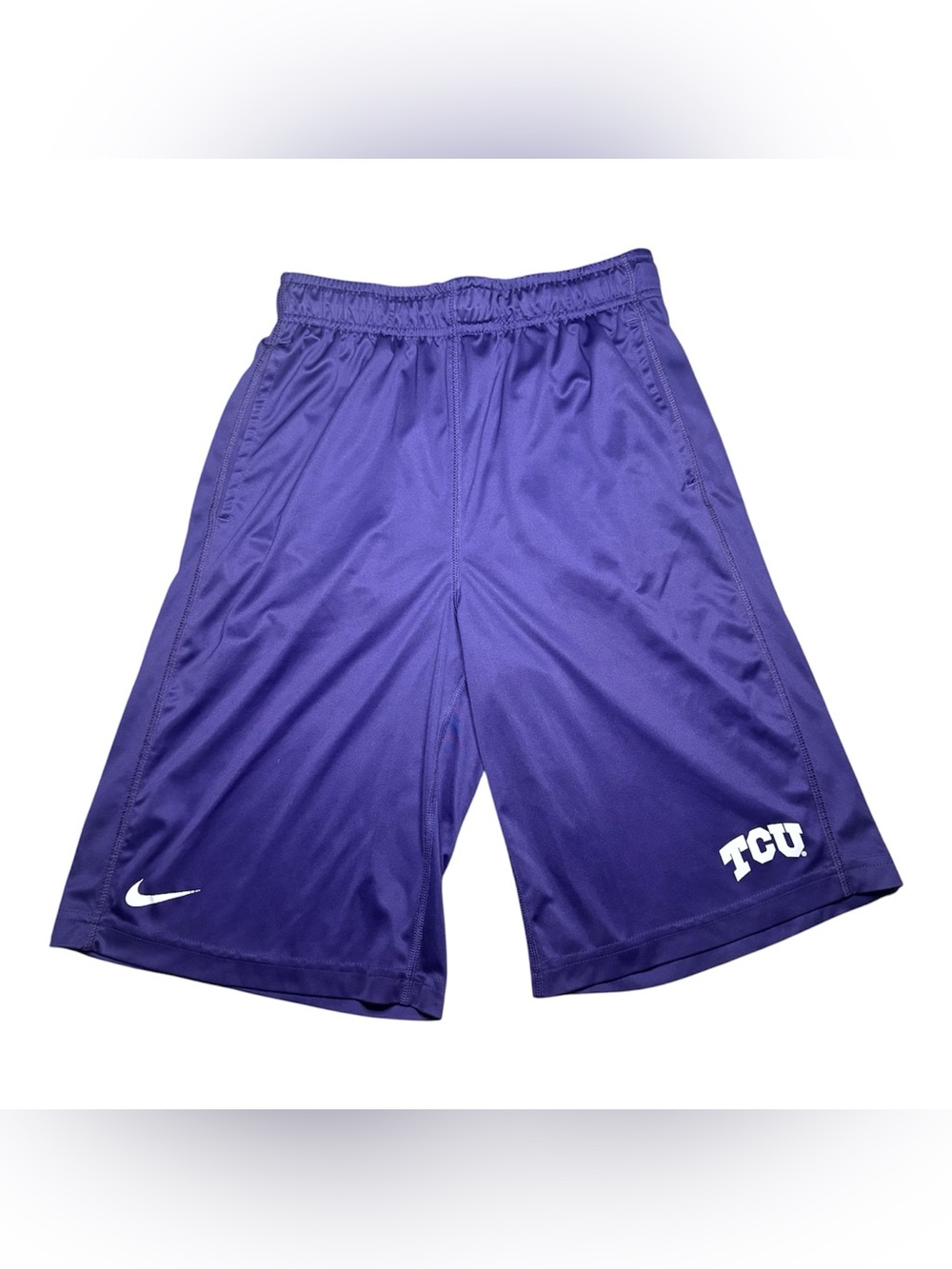 Nike Dri Fit Youth XL Purple TCU Shorts with Pockets and Drawstring